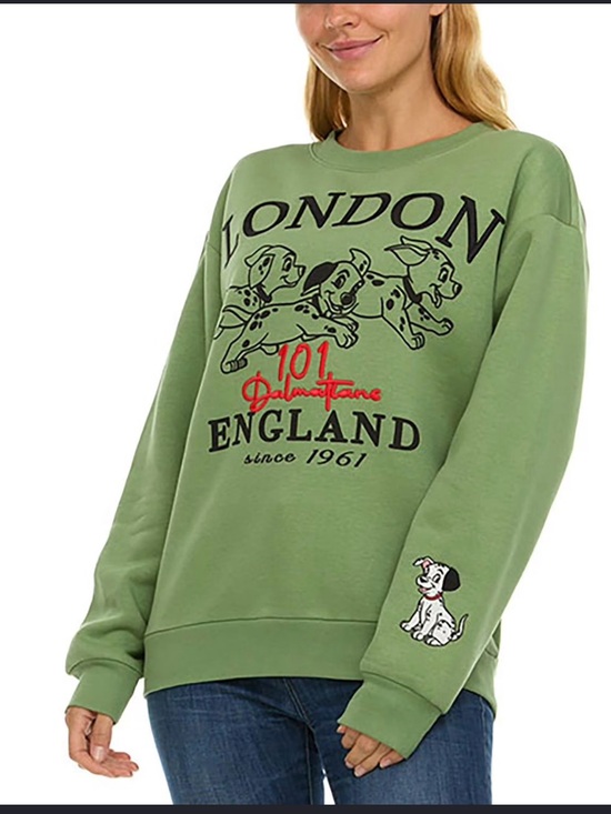 Disney Sweaters - Disney Women’s Med 101 Dalmatians London England Graphic Sweatshirt